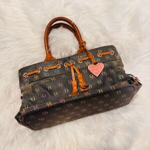 RARE Vintage Y2K Dooney & Bourke monogram mini small leather handbag purse